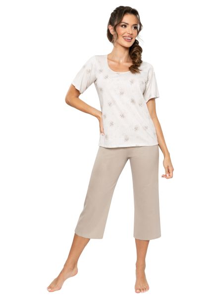 Pijama de mujer de algodón con pantalón 3/4 - Sandi 3/4 - 2