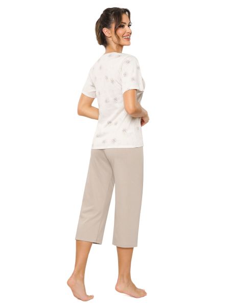 Pijama de mujer de algodón con pantalón 3/4 - Sandi 3/4 - 3