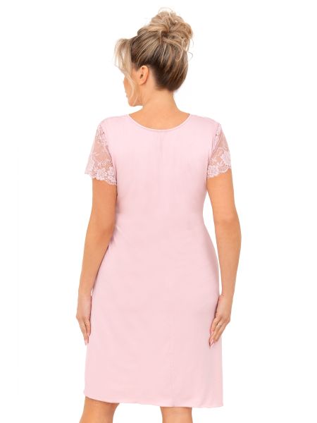Camisón de encaje para mujer - Livia tallas grandes rosa empolvado - 2