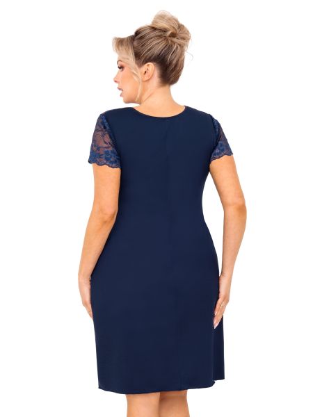 Camisón de encaje para mujer - Livia tallas grandes azul marino - 2