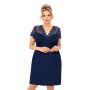 Camisón de encaje para mujer - Livia tallas grandes azul marino - 2
