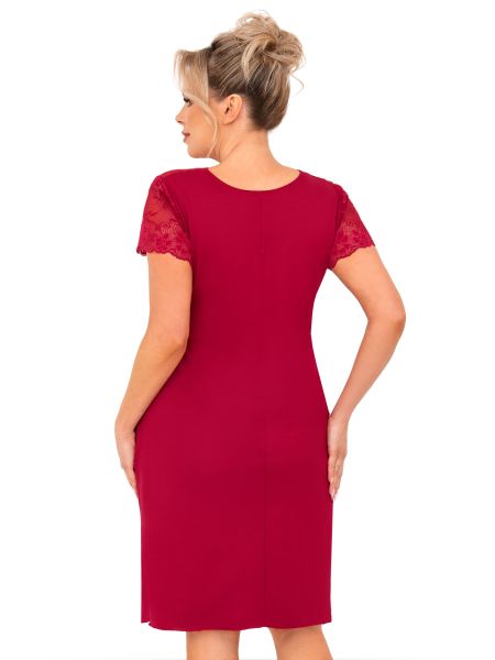 Camisón de encaje para mujer - Livia tallas grandes burdeos - 2