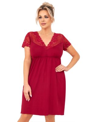 Camisón de encaje para mujer - Livia tallas grandes burdeos