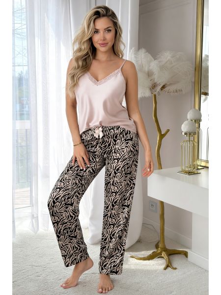 Pijama de satén con pantalón largo - Sheila long