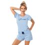 Pijama de algodón azul para mujer - Star short - 3