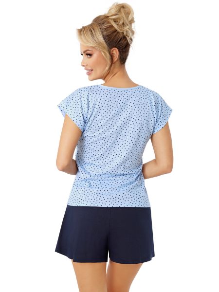 Pijama de algodón Star - Star short azul marino - 2
