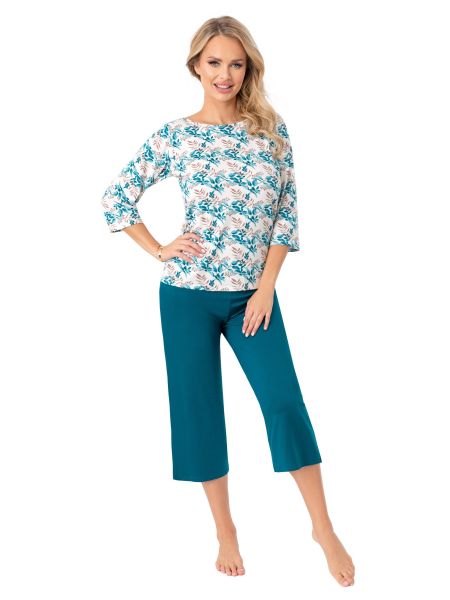 Elegante pijama de mujer con pantalón 3/4 - Irmina 3/4 - 2
