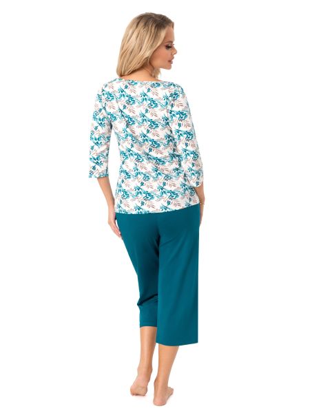 Elegante pijama de mujer con pantalón 3/4 - Irmina 3/4 - 3