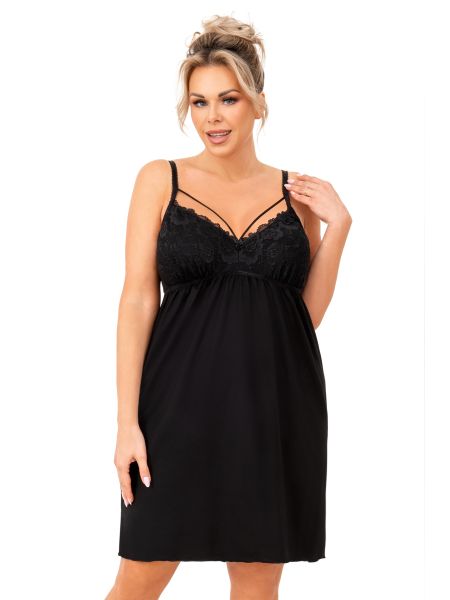 Camisón talla grande sexy - Sylvia talla grande negro