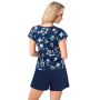 Pijama de algodón para mujer azul marino - Caroline short - 4