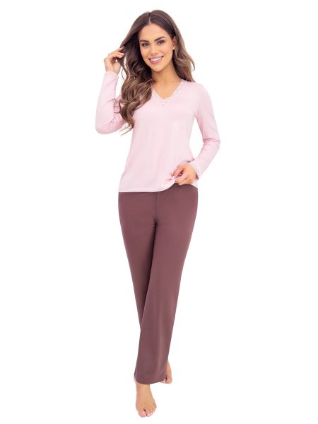 Pijama de señora pantalón largo - Daphne largo rosa - 3