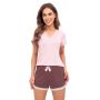 Pijama de encaje para mujer - Daphne corto rosa - 3