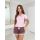 Pijama de encaje para mujer - Daphne corto rosa