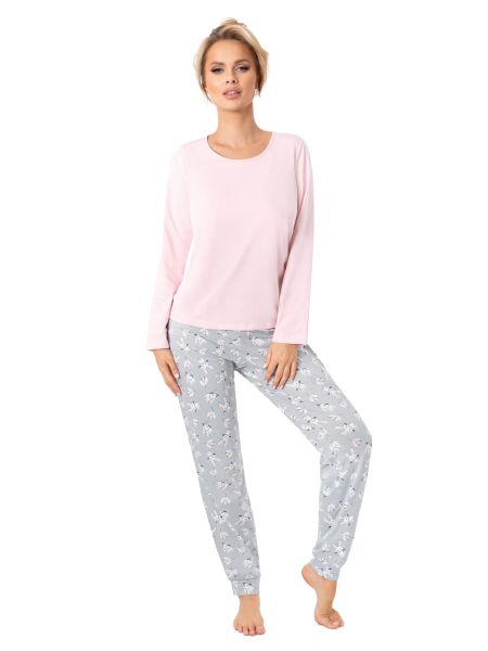 Pijama de algodón con pantalón largo - Bunny long pink - 3