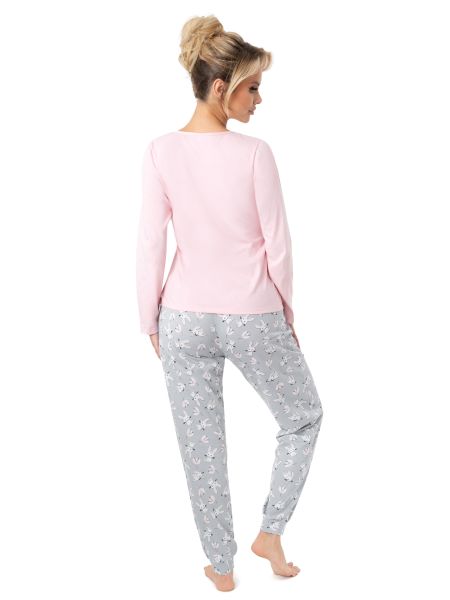 Pijama de algodón con pantalón largo - Bunny long pink - 4