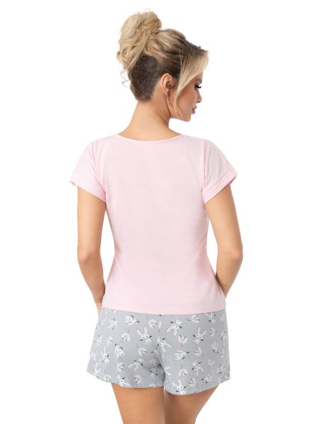 Pijama de manga corta para mujer - Bunny short rosa - 4
