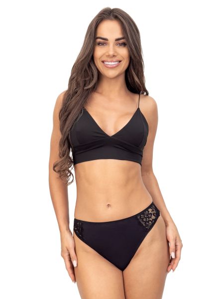 Tanga de encaje negro - 245 negro - 2