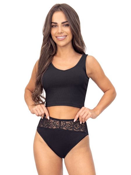 Braguitas de talle alto para mujer - 244 negro - 2