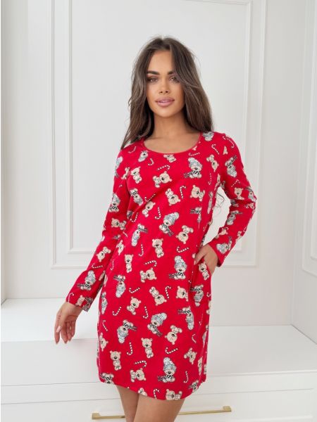 Camisón navideño de algodón - Oso