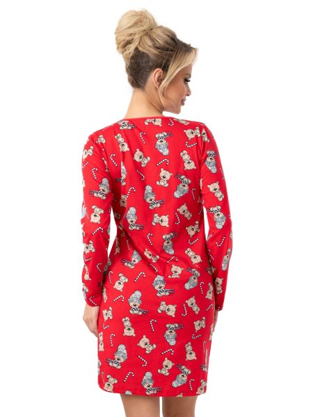 Camisón navideño de algodón - Oso - 3