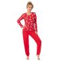 Pijama de Navidad pantalón largo - Oso largo rojo - 2