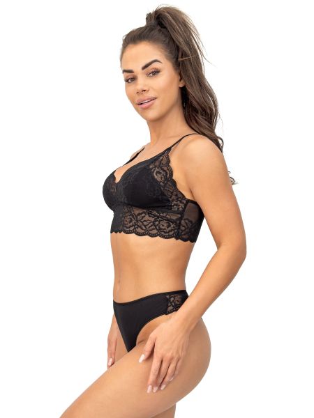 Top de encaje sin tirantes - 244 negro - 3