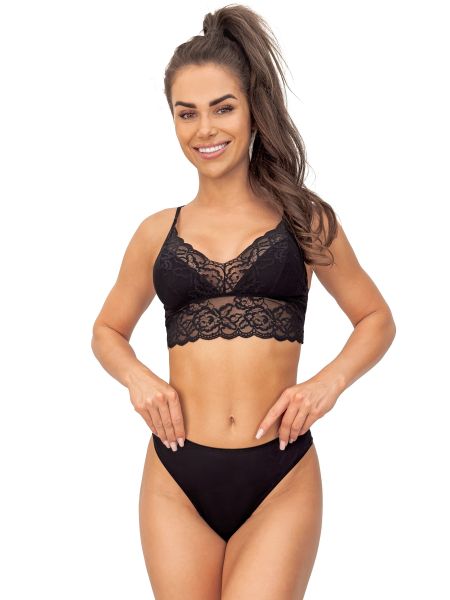 Top de encaje sin tirantes - 244 negro - 2