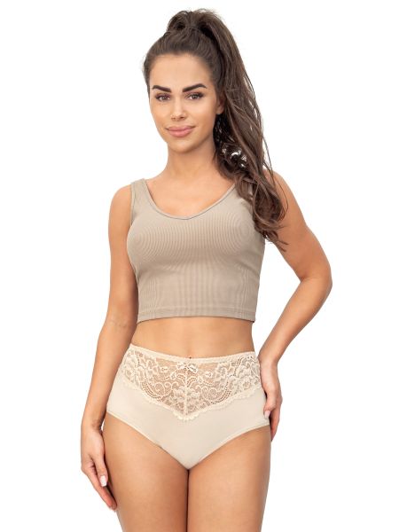 Braga de algodón de cintura alta - 243 beige - 2