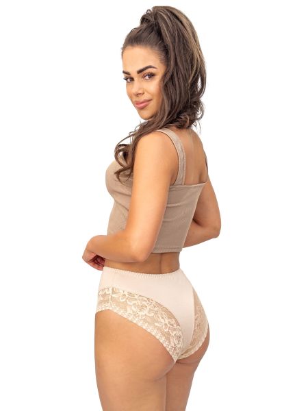 Braga de talle alto con encaje - 235 beige