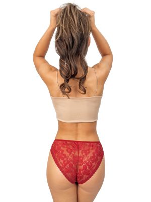 Braga de mujer con espalda de encaje - 233 burdeos