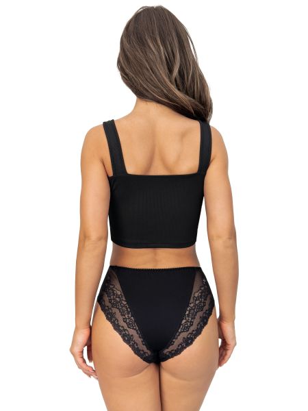 Braga de talle alto con encaje - 228 negro - 4
