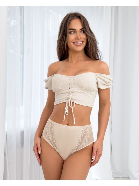 Slip de cintura alta beige - 228 beige