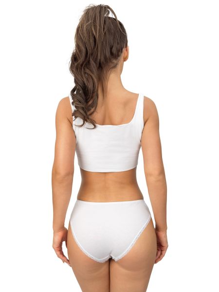 Cómodas bragas de algodón con encaje - 218 blanco - 4