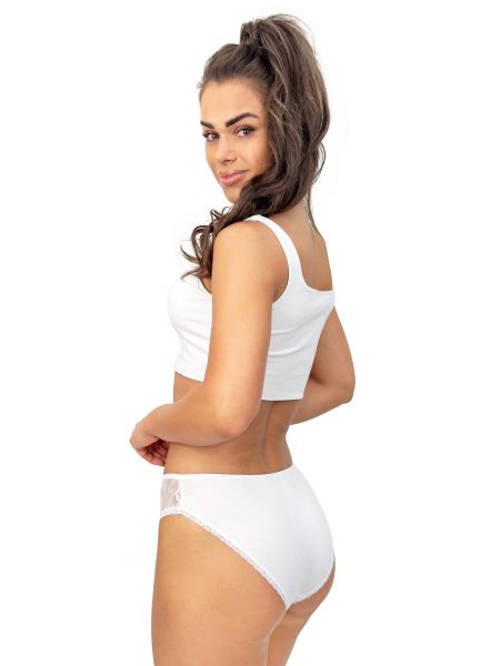Cómodas bragas de algodón con encaje - 218 blanco - 3