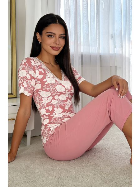 Pijama de mujer con pantalones 3/4 - Tina 3/4
