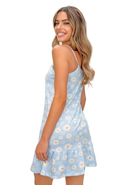 Camisón azul de algodón - Margaret - 3
