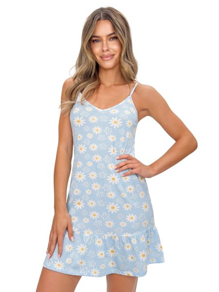 Camisón azul de algodón - Margaret - 2