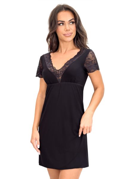 Camisón negro de viscosa - Sonia negro - 3