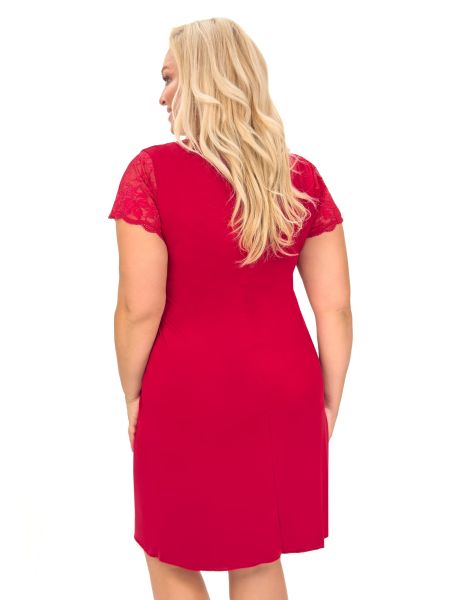 Elegante camiseta con encaje - Sonia talla grande burdeos - 3