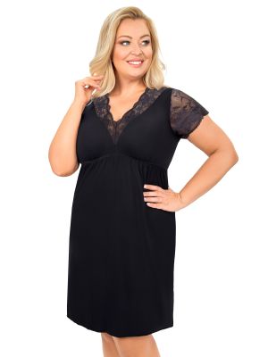 Camisón negro de viscosa - Sonia talla grande negro