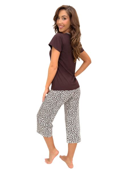 Pijama de mujer marrón - Zoya 3/4 - 2