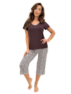 Pijama de mujer marrón - Zoya 3/4