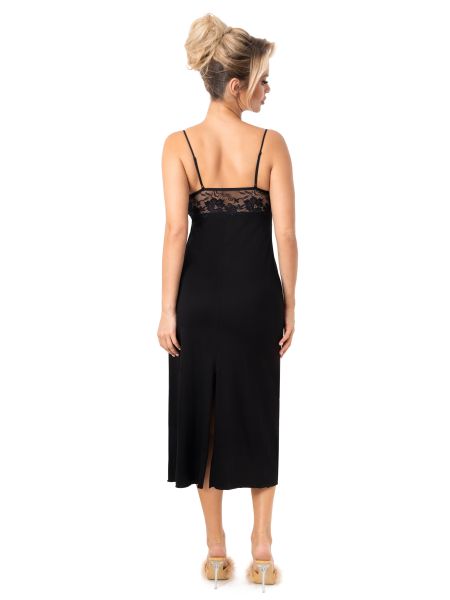 Elegante camisón largo - Jasmine long negro - 3