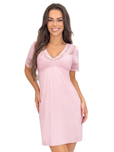 Camisón con encaje - Linda rosa empolvado - 2