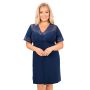 Elegante camisón azul marino - Linda, talla grande, azul marino - 3
