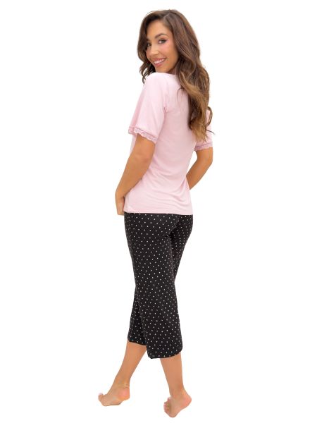 Pijama de mujer a lunares de viscosa - Pati 3/4 - 3
