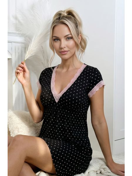 Camisón negro con lunares - Pati
