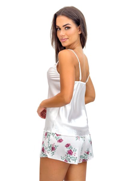 Pijama de satén con estampado floral - Julia 1/2 color crudo - 3