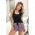 Pijama de algodón con tirantes anchos - Top Molly negro