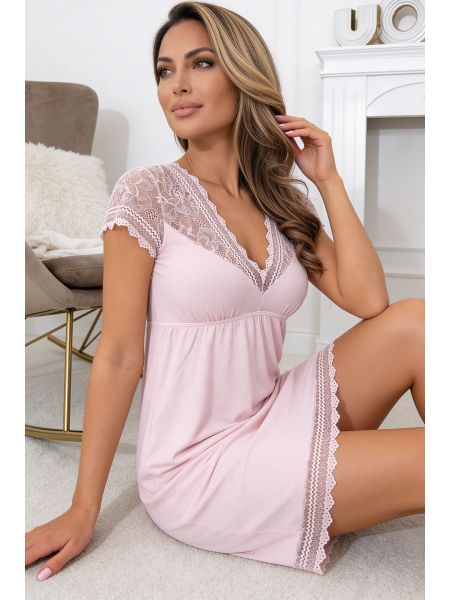 Camisón rosa con encaje - Polly